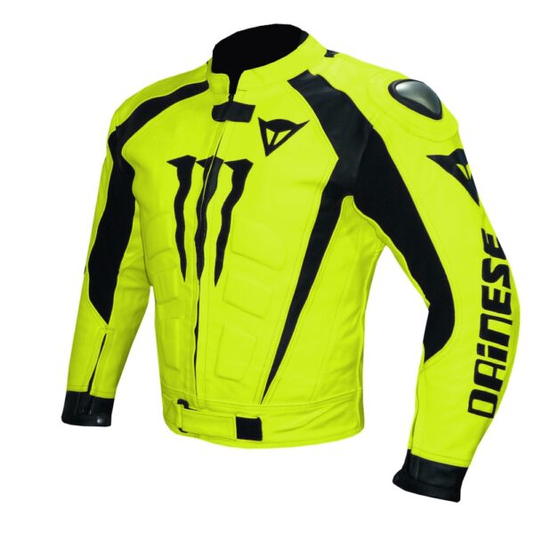 Fluorescent Padded Leather Jacket - Image 3