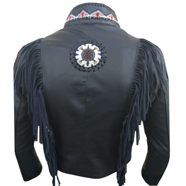 Suede Leather Fringe & Bones Jacket - Image 2