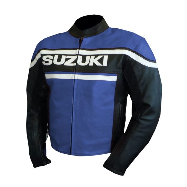 Suzuki Blue Luxe Leather Jacket - Image 3