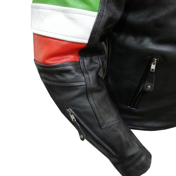 Mens Benelli Black Leather Jacket - Image 5