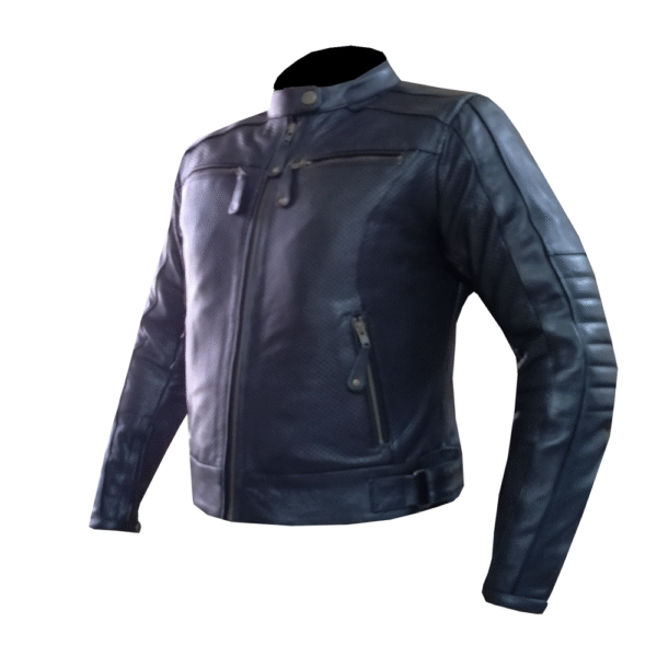Black Bomber Leather Jacket - Image 4