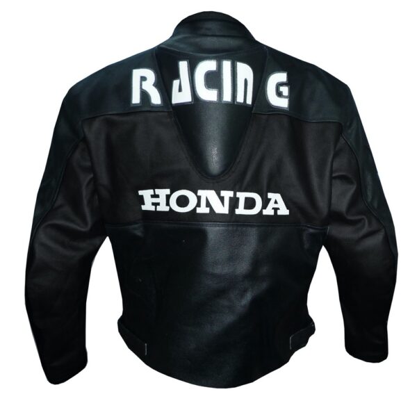 Honda Black Racing Leather Jacket - Image 2