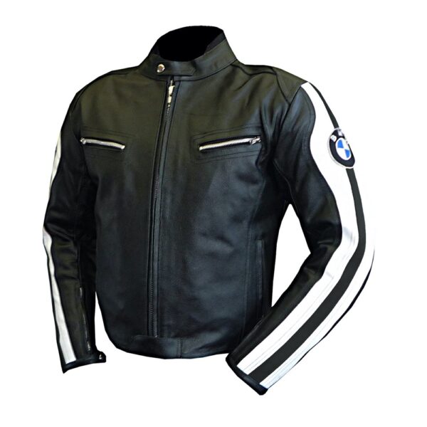 Mens BMW 3874 Black Leather Jacket - Image 3