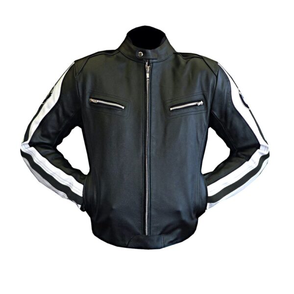 Mens BMW 3874 Black Leather Jacket - Image 4