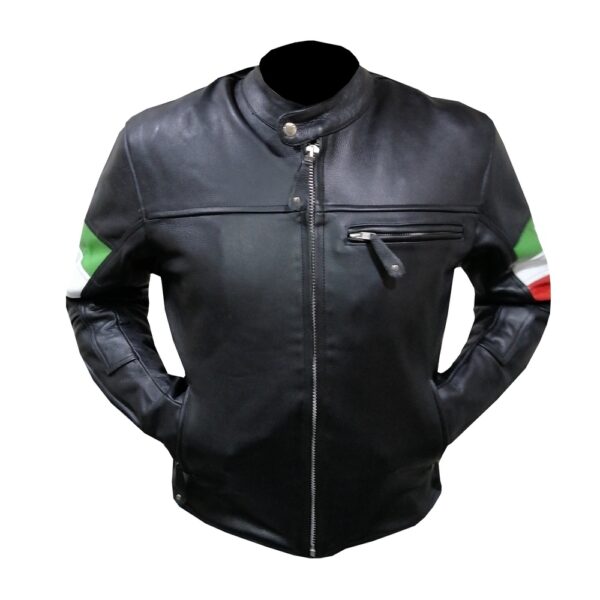 Mens Benelli Black Leather Jacket - Image 8