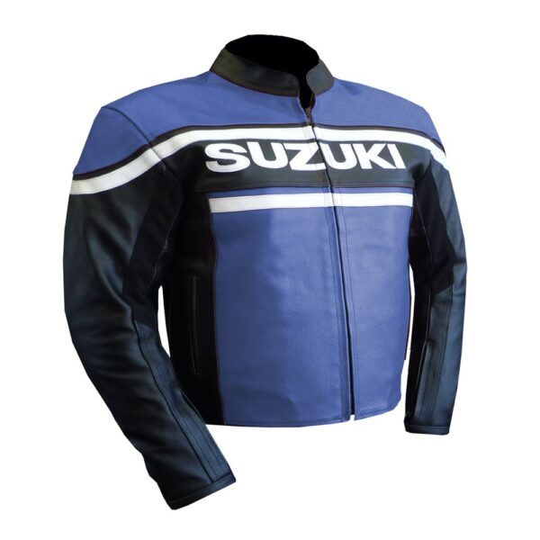 Suzuki Blue Luxe Leather Jacket - Image 4