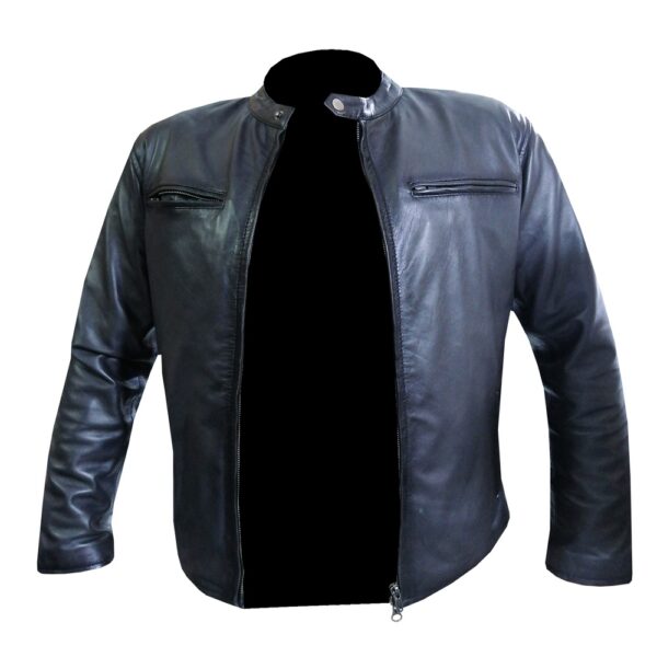 Premium Black Leather Jacket - Image 6