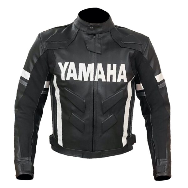 Yamaha Black & White Leather Jacket