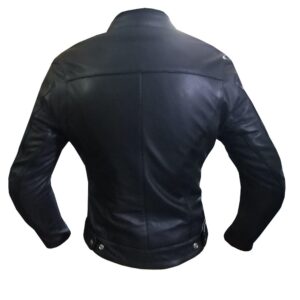 Alternative view of Black Bomber Racing Leather Jacket