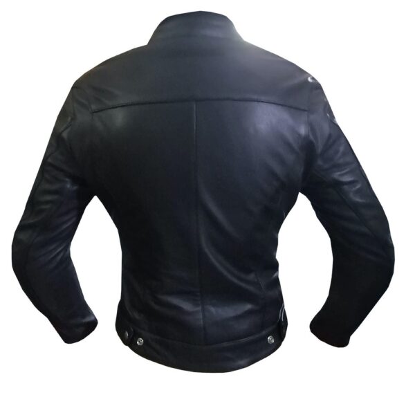 Black Bomber Leather Jacket - Image 2