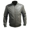 Image of Mens Leather Bomber Jacket showcasing classic aviator design with premium leather construction and refined masculine styling