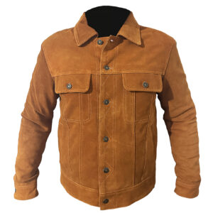 Image of Mustard Leather Jacket featuring rich mustard yellow colorway with premium leather construction and refined tailoring details